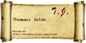 Thomasz Jolán névjegykártya