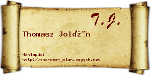 Thomasz Jolán névjegykártya